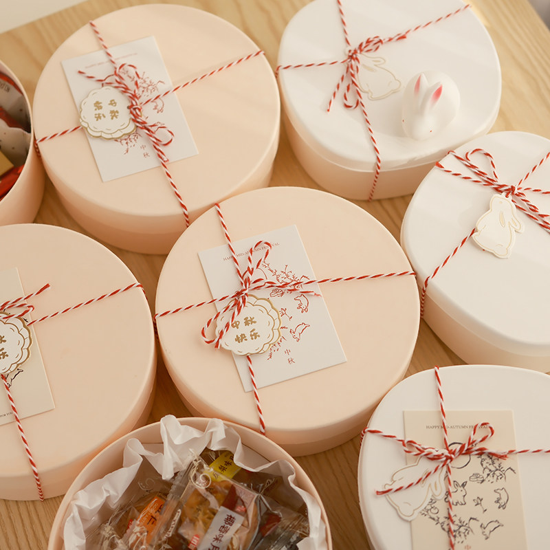 定制logo圆形纸浆包装盒甜品打包