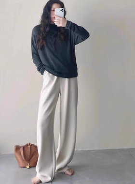 宝月600g加绒冬空气棉高品质大码遮肉显瘦长款修身慵懒小个子女裤