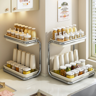 弗林斯调料品置物架厨房家用台面多功能不锈钢调味料盐罐收纳架子