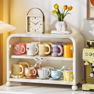 杯架防尘置物架杯子收纳盒餐桌面水杯茶杯玻璃杯咖啡杯收纳柜