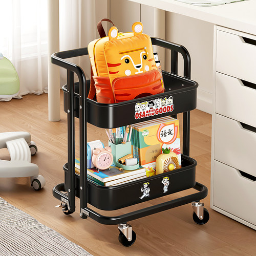 全金属书包置物架折叠移动小推车