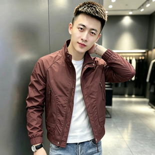 高级感外套穿搭2026新款男士痞帅工装春秋立领夹克上衣小个子穿搭