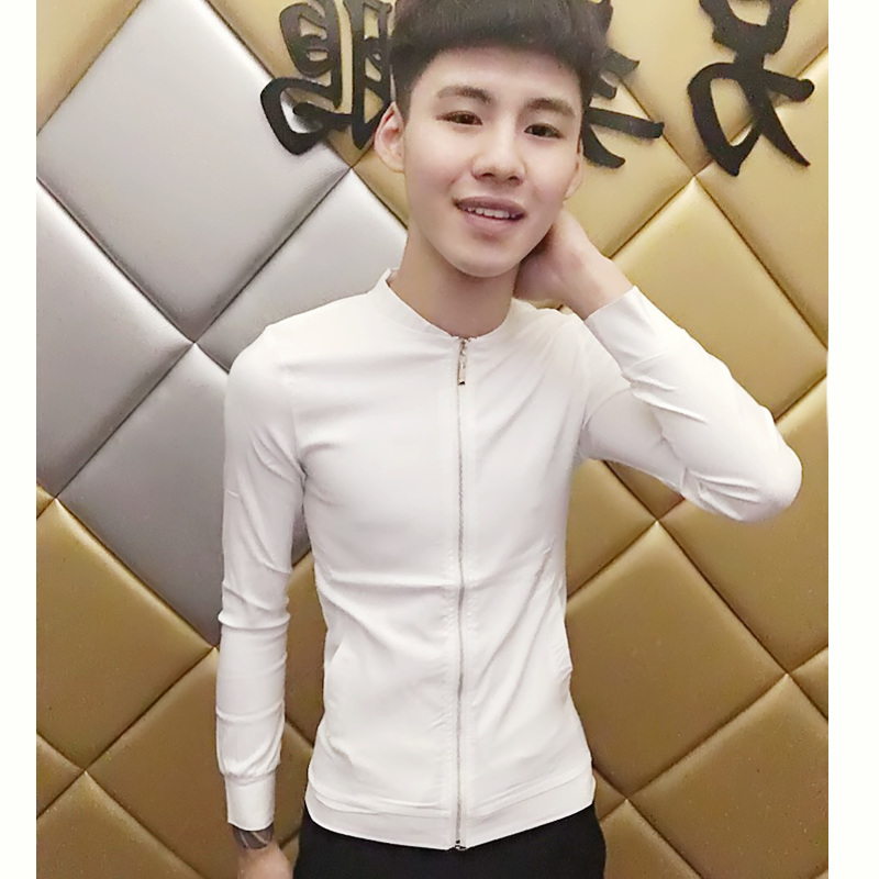 纯色青年款小伙夹克修身