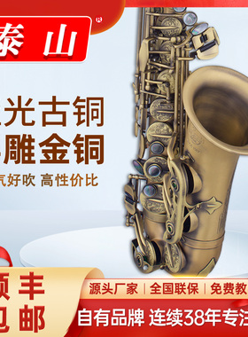 泰山中音萨克斯乐器风TSAS-X7金铜哑光古铜考级初学专业演奏降E调