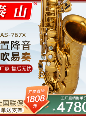 泰山降e调中音萨克斯风管乐器TSAS-767儿童初学者 成人专业级演奏