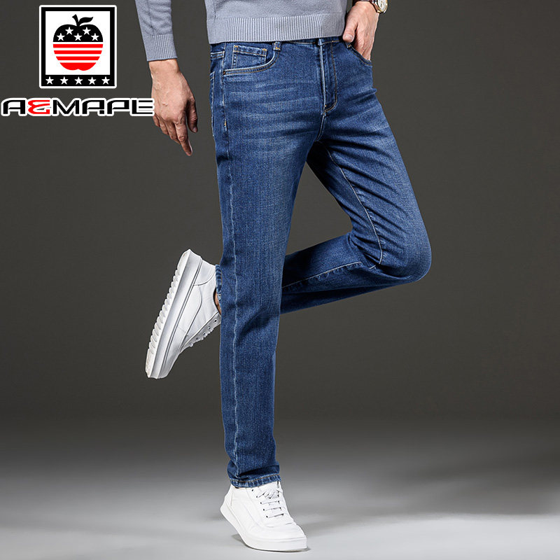 秋季牛仔裤男士休闲百搭高端商务长裤新款潮流青年宽松直筒裤子男