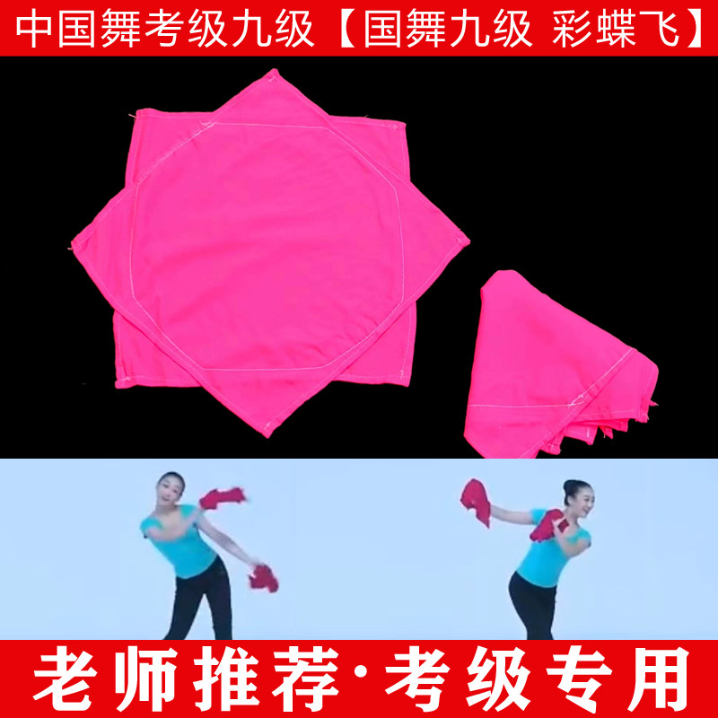 文旅部人才中心中国舞艺术考级第九级彩蝶飞东北秧歌棉布手绢国舞