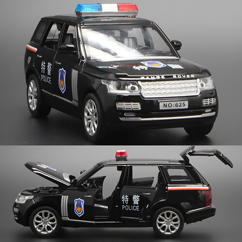 132警车模型儿童玩具车合金灯光