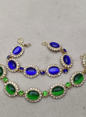 B14 满29元包邮  M打标镶嵌猫眼石手链