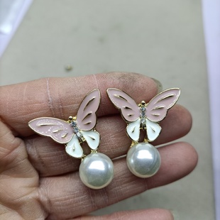 滴釉蝴蝶耳钉 包邮 B12 满29元