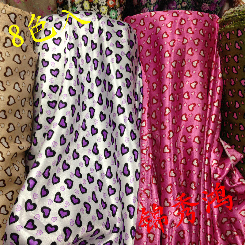 仿真丝丝绸面料 服装睡衣连衣裙布料旗袍布料/旗袍面料爱心花形