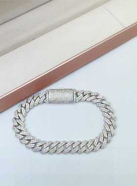 高端定制10MM菱形莫桑古巴链