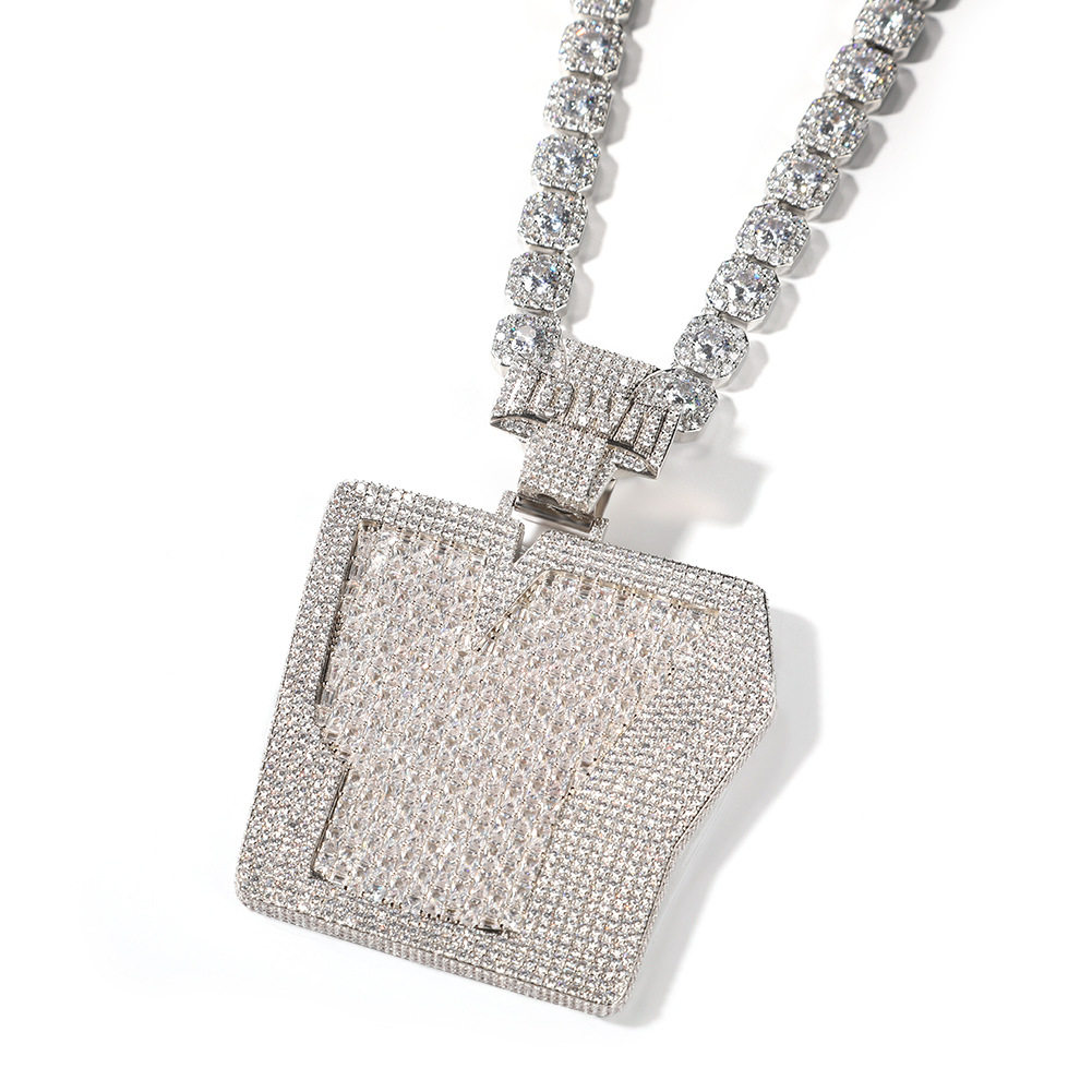 ICE BLING DIY英文字母满钻超大夸张吊坠项链 嘻哈说唱个性时尚潮