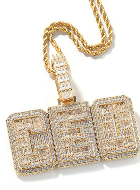 超级个性英文字母嘻哈吊坠项链