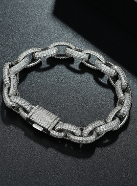 ICE BLING0字形锆石满钻古巴链 欧美美式嘻哈个性饰品潮流