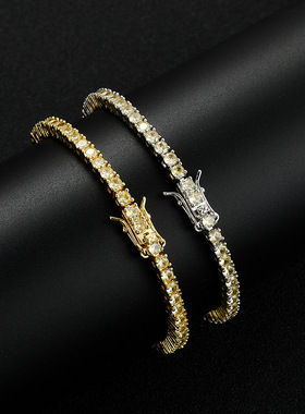 淡黄色锆石3MM网球手链