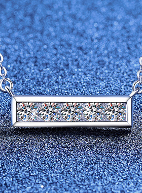 无事牌S925纯银莫桑钻吊坠项链