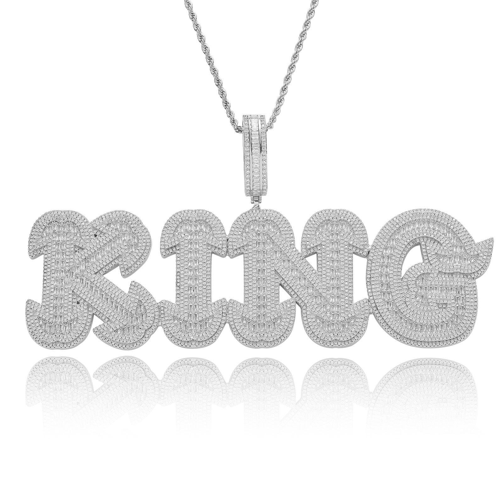 ICE BLING 定制英文大字母吊坠项链 嘻哈说唱个性时尚HIPHOP潮流