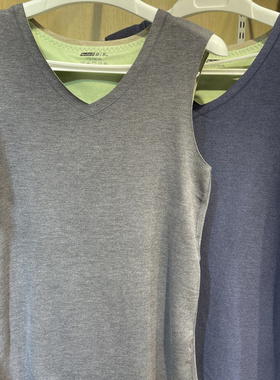 新一系YI58827新1系男士无痕阳绒暖衣蚕丝羊绒艾草贴片保暖背心