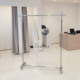 服装 移动中岛架橱窗挂衣架陈列货架 店展示架不锈钢带轮落地架女装