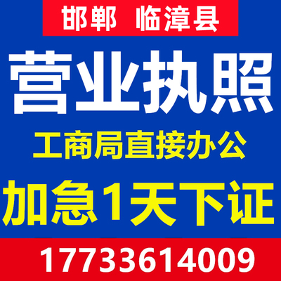 邯郸临漳县注册公司注册营业执照代办工商会计公司办理个体户注销