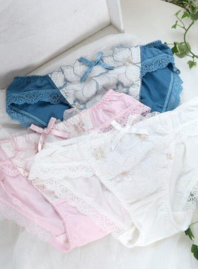 【内裤29秒杀】Risa Magli低腰三角裤女士蕾丝内裤棉甜美性感204