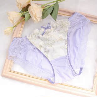 性感三角裤 RisaMagli优丽娜娜刺绣少女士低腰内裤 350 买四免一