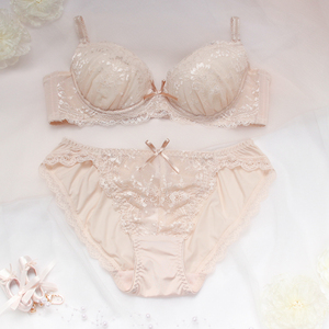 优丽娜娜聚拢2型圆盘胸内衣浅肤少女内裤文胸套装可拆肩带816GH80