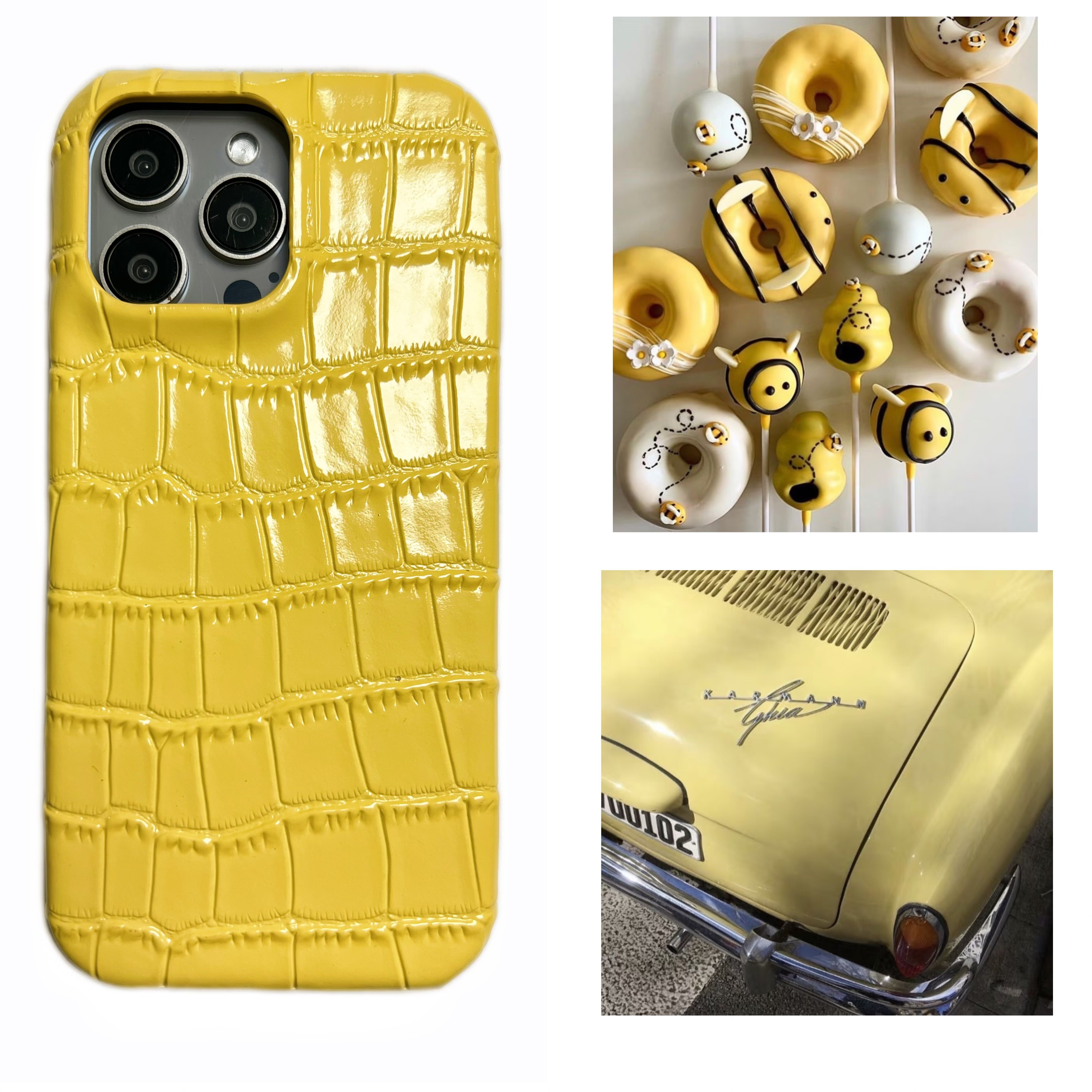 小鸡黄鳄鱼纹适用于苹果16promax保护套牛皮嫩嫩鹅黄iPhone15promax真皮手机壳