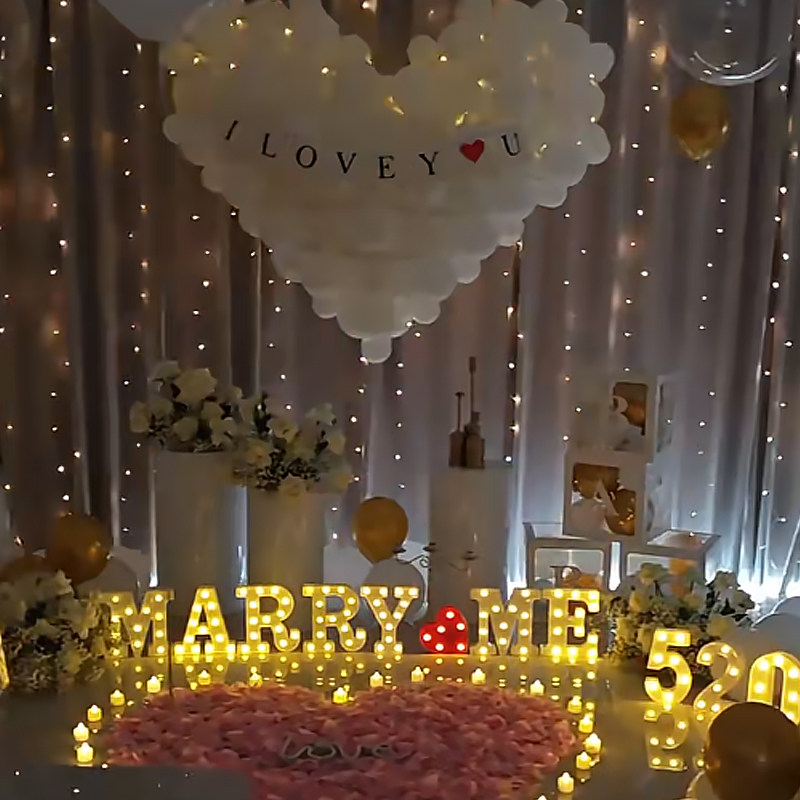 网红求婚布置室内高级氛围感表白神器道具室内浪漫创意用品场景