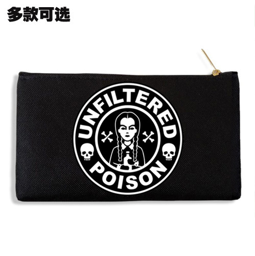 亚当斯一家阿达一族爱登士家庭星期三帆布零钱包手机包收纳袋