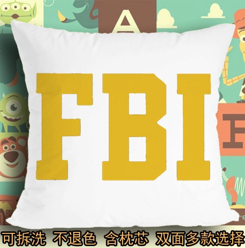 fbi美国联邦调查局符号标志logo坐垫座垫软垫抱枕头毛绒靠垫子