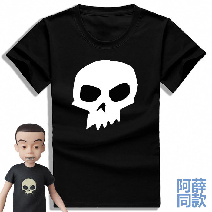 玩具总动员阿薛同款骷髅男女打底动漫T恤/鞋帽/服装