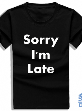 Sorry i am Late卢广仲打底直筒宽松全纯棉短袖t恤衫半袖上衣服