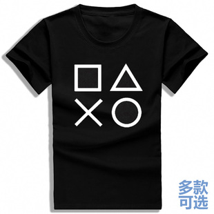 PlayStation NOGAMENOLIFE游戏打底宽松全纯棉短袖t恤衫半袖衣服