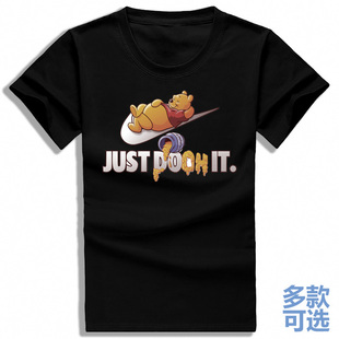 半袖 t恤衫 上衣服 LATER维尼打底男女全纯棉短袖 JUST