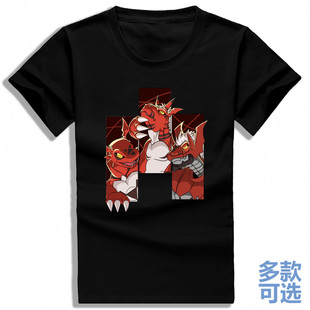 数码宝贝基尔兽大古拉兽打底直筒全纯棉短袖t恤衫半袖上衣服