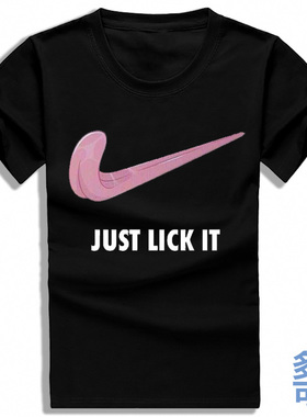 just lick it粉红色长舌头舌尖打底全纯棉短袖t恤衫半袖上衣服