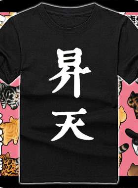 韩版学生打底纯棉t恤短袖男女衣服倾物语八九寺升天汉字书法
