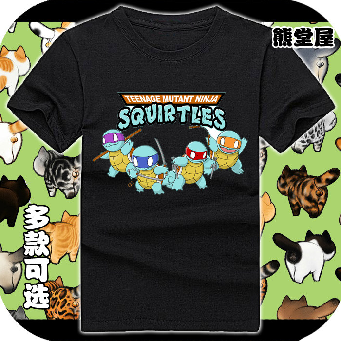 纯棉t恤短袖半袖男女衣服口袋妖怪杰尼龟军团消防队墨镜忍者神龟,模玩/动漫/周边/娃圈三坑/桌游,动漫T恤/鞋帽/服装,淘宝优惠券,粉丝福利购,淘宝优惠卷