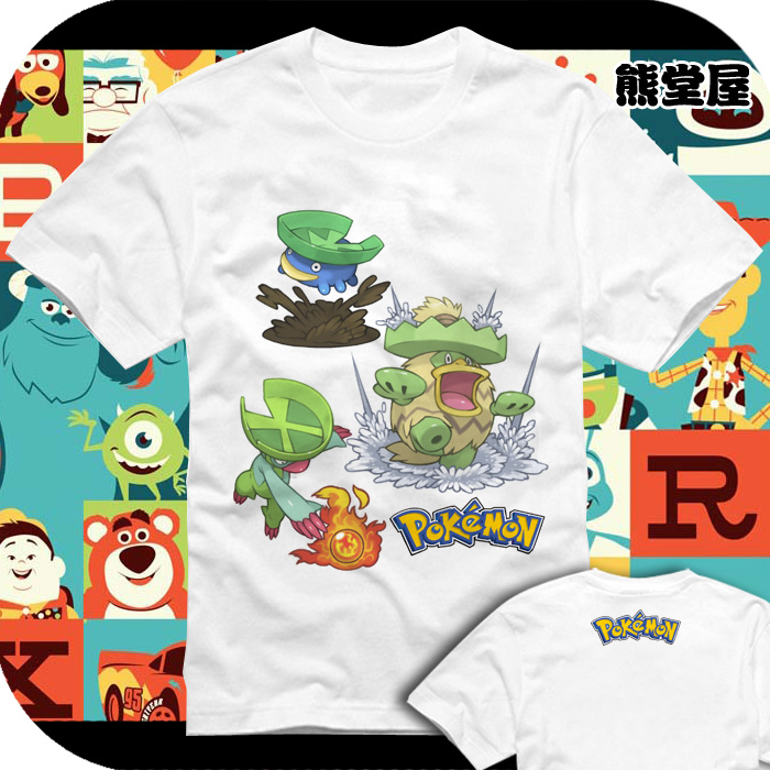 口袋妖怪神奇宝贝莲叶童子莲帽小童乐天河童周边T恤短袖男女衣服