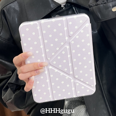 HHHgugu 韩风简约熏衣紫适用ipad保护壳pro2021旋转air5卡通平板套磁吸9.7寸mini6苹果亚克力第10代