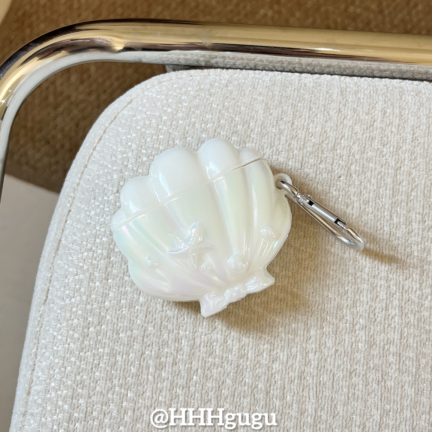 HHHgugu 创意卡通立体星星扇贝适用于AirPods3保护套带挂坠AirPods第三代苹果airpods1/2代pro无线蓝牙耳机套