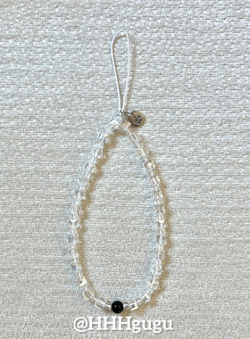 HHHgugu手机链条简约ins白色珠链短挂绳挂链手机链钥匙扣饰品