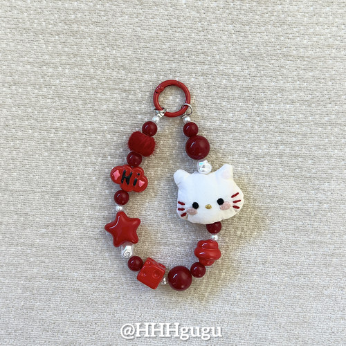 HHHgugu手机链条学生ins红星星KTccd短挂绳包包手机链钥匙扣饰品