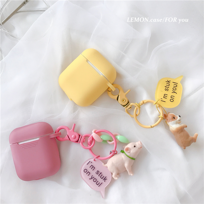 可爱小狗AirPods2保护套苹果一代二代无线蓝牙耳机套卡通防摔硅胶