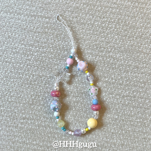 HHHgugu手机链条学生透色五角星ccd短挂绳包包手机链钥匙扣饰品