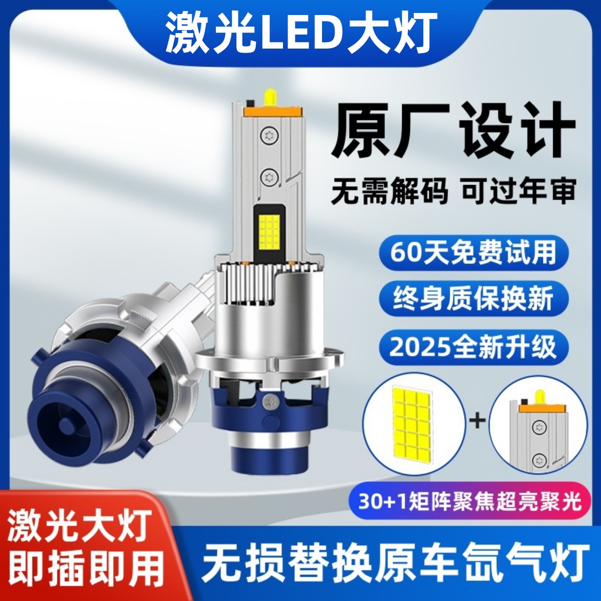 D4S氙气灯升级超亮激光LED大灯