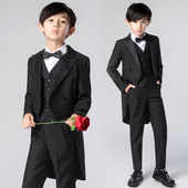 儿童礼服男童燕尾服小学生主持人花童婚礼钢琴演出服男孩西装 套装