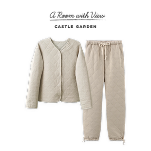 CASTLE GARDEN绗缝夹棉轻柔保暖棉服上衣裤子家居服 棉衣褂棉裤